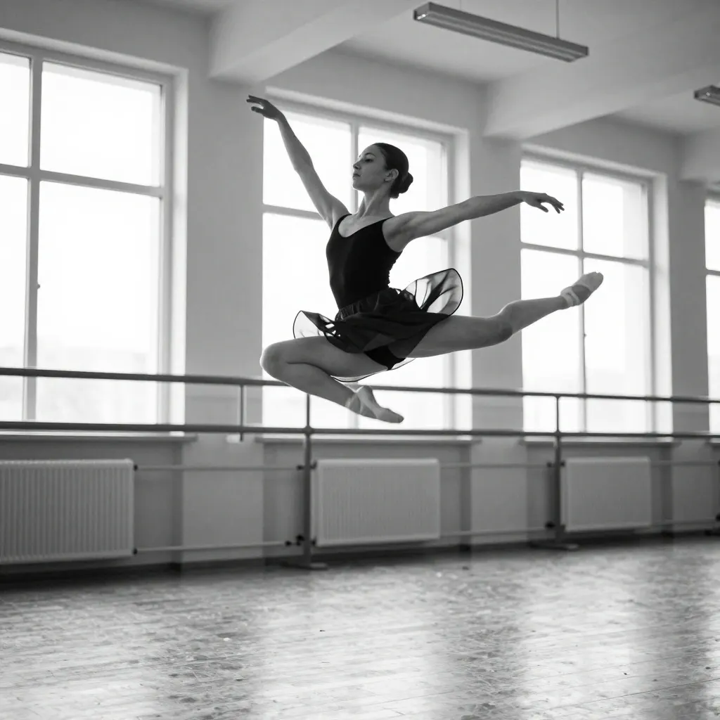 Ballerina in movimento in una sala prove